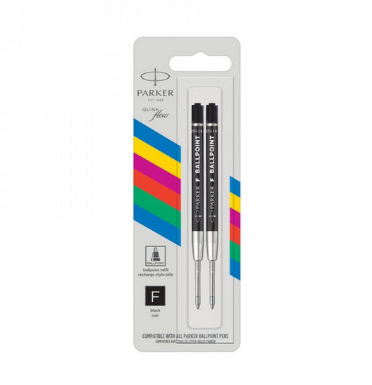 Parker Ανταλλακτικό Ballpoint F Μαύρο (Σετ 2τμχ.)