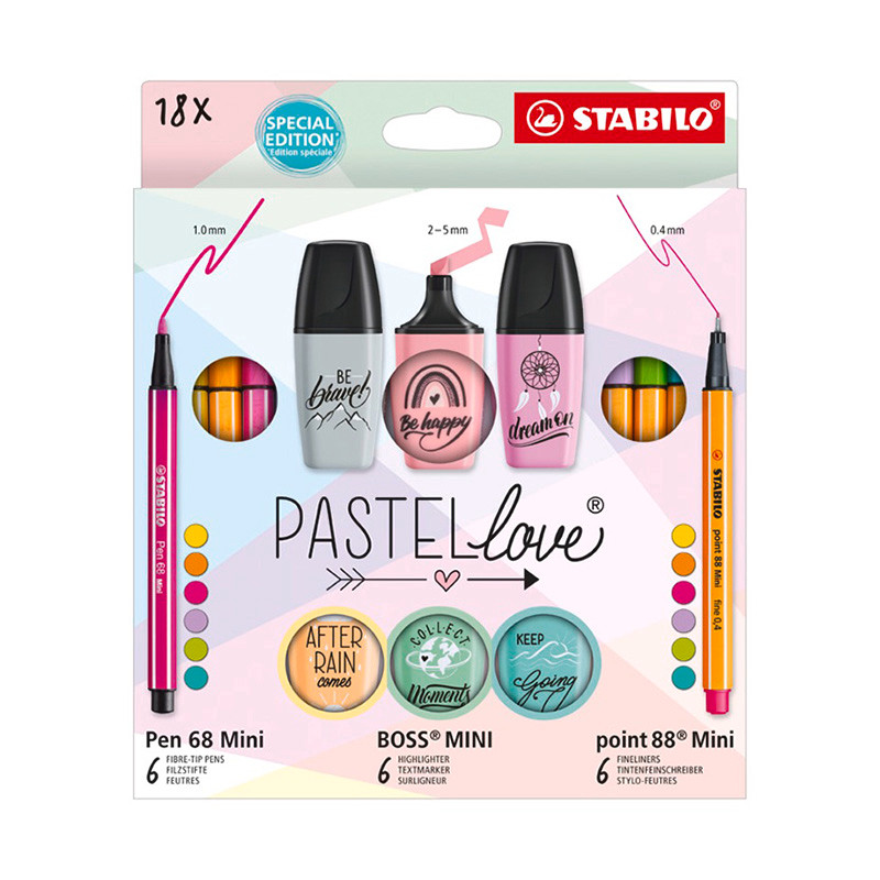 Stabilo Pastellove Set 18τμχ (mini 68, 88 boss)