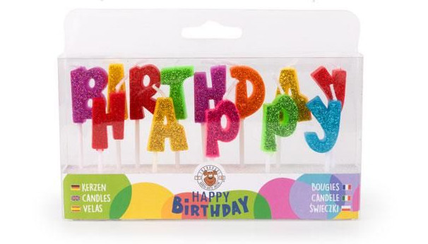 Trendhaus Κεριά Trend Glitter Happy Birthday BF (Σετ 13 κεριών)