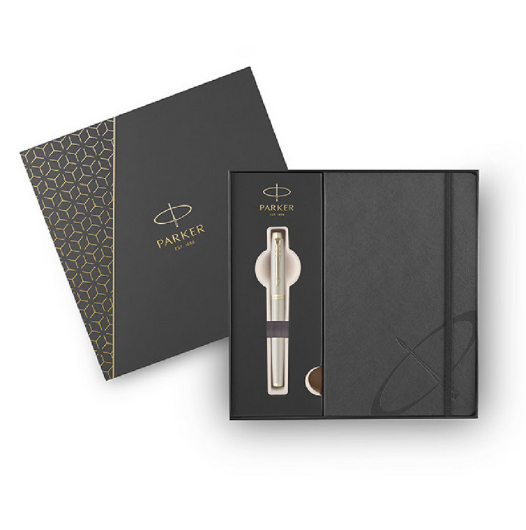 Parker IM Mono Σετ Στυλό & Notebook (Δώρο Mαύρη Θήκη) Champagne