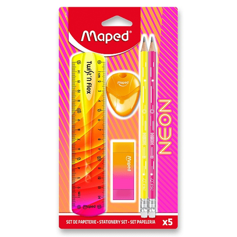 Maped Σχολικό Σετ Neon (5 Τεμαχίων)