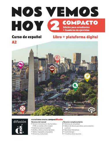 Nos Vemos Hoy 2 - Compacto, Ed. híbrida para estudiantes (Βιβλίου Μαθητή & Τετραδίου Εργασίων)