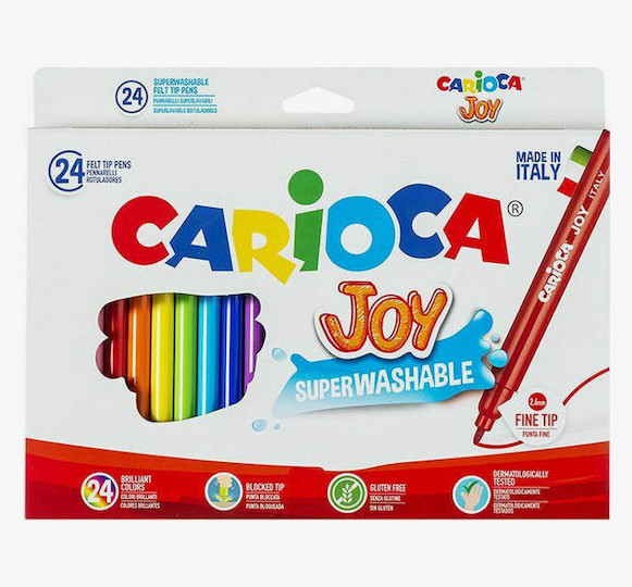 Carioca Πλενόμενοι Μαρκαδόροι Ζωγραφικής ''Super Joy'' 24 τμχ.