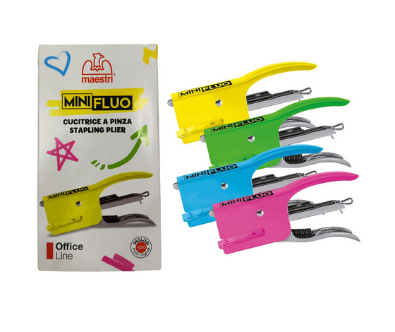 Roma Maestri Συρραπτικό Mini Fluo No.10 Neon  (+Νο10 δώρο)  Διάφορα Χρώματα