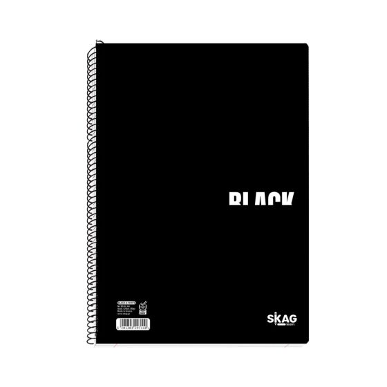 Skag(Learn) Τετράδιο Σπιράλ Black, & White 4 Θεμάτων, 120 Φύλλων, 20x30cm