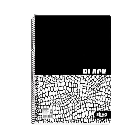Skag(Learn) Τετράδιο Σπιράλ Black, & White 4 Θεμάτων, 120 Φύλλων, 20x30cm