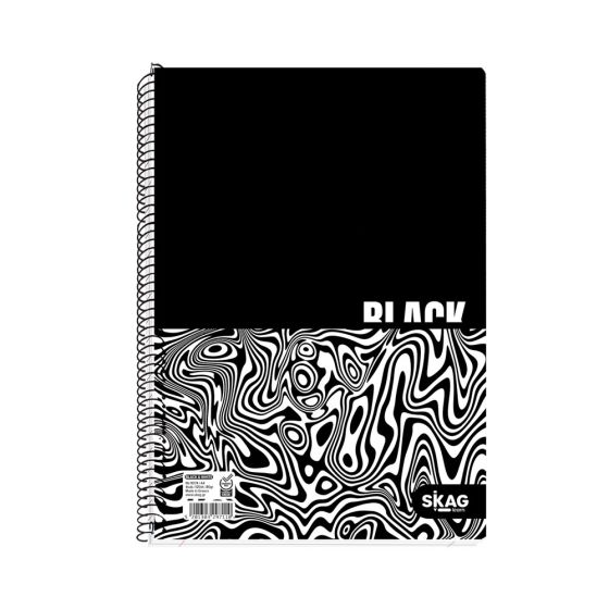 Skag(Learn) Τετράδιο Σπιράλ Black, & White 4 Θεμάτων, 120 Φύλλων, 20x30cm