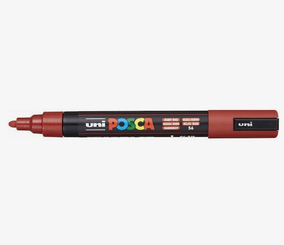 Uni Posca(Uni-Ball) Μαρκαδόρος PC-5M 1.8-2.5mm (Ruby Red)