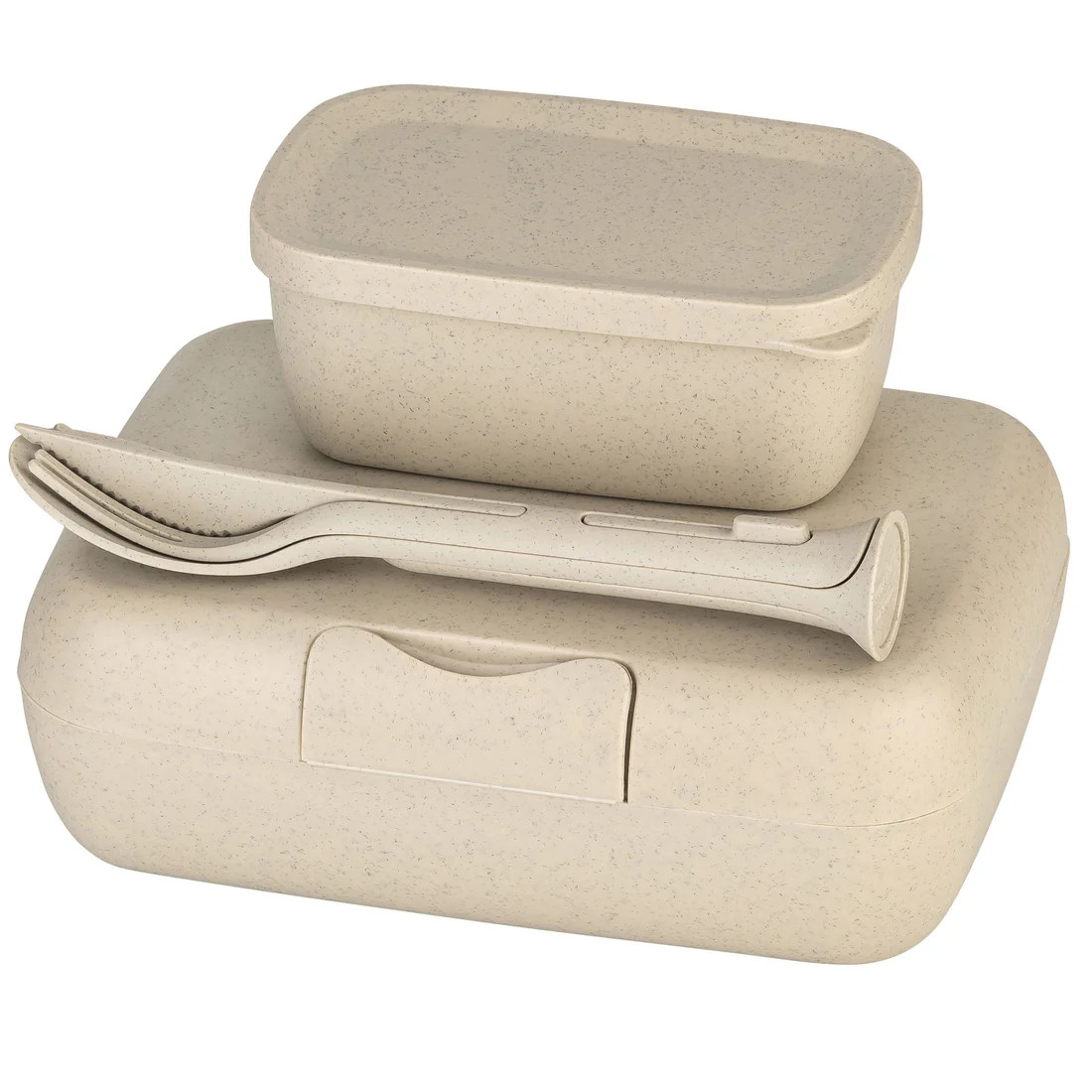 Koziol Δοχείο Φαγητού/Lunch box ''Candy Ready'' με Μαχαιροπίρουνα (3τμχ) Μπεζ