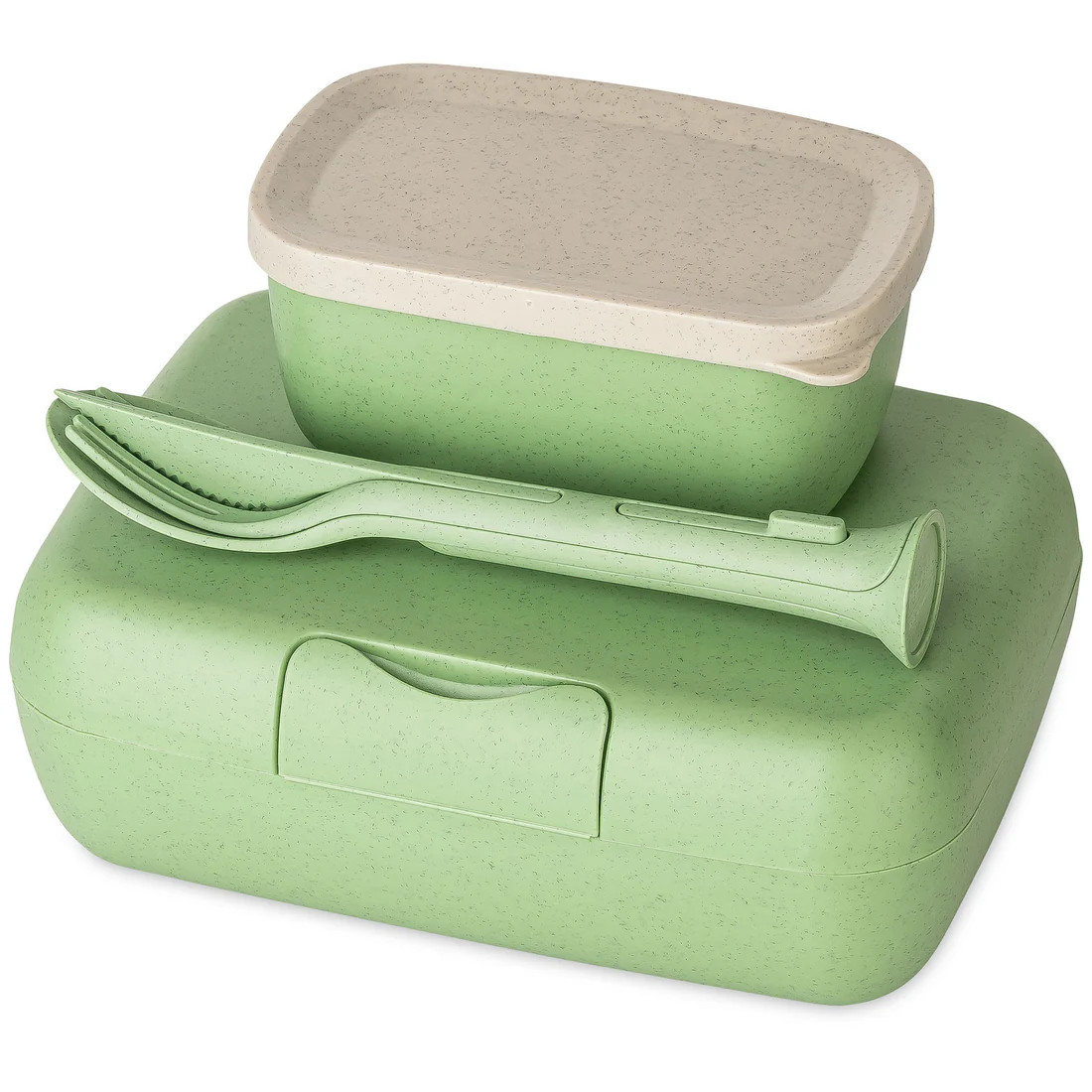 Koziol Δοχείο Φαγητού/Lunch box ''Candy Ready'' με Μαχαιροπίρουνα (3τμχ) Πράσινο