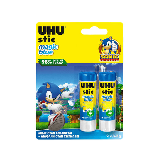 UHU Κόλλα Stic Sonic Magic Blue (2τμχ * 8,2gr)