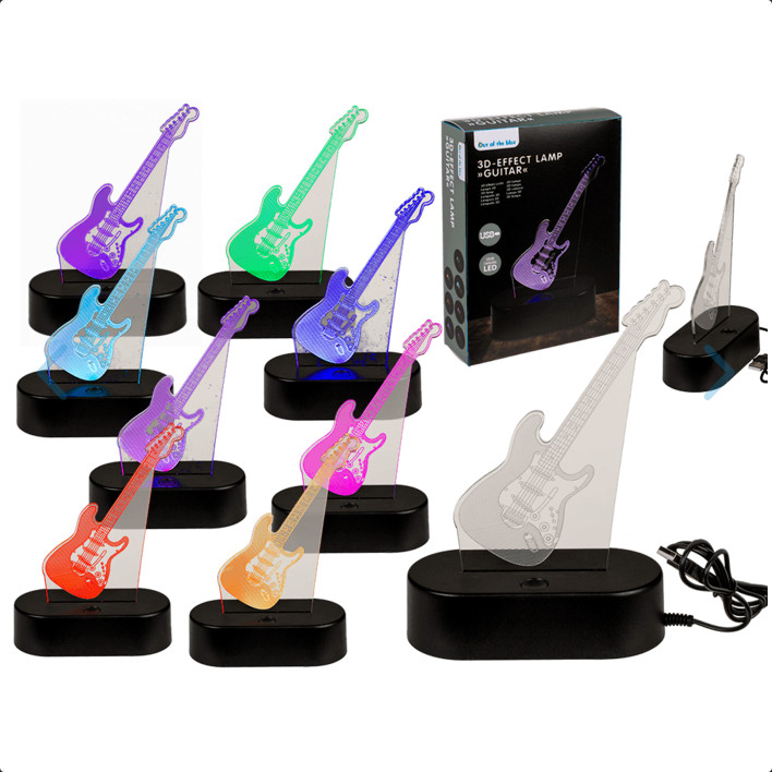 Out of the Blue 3D Λάμπα Κιθάρα με LED (18×12cm)