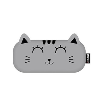 itotal Κασετίνα Plush με 1 Θήκη (Grey Cat)