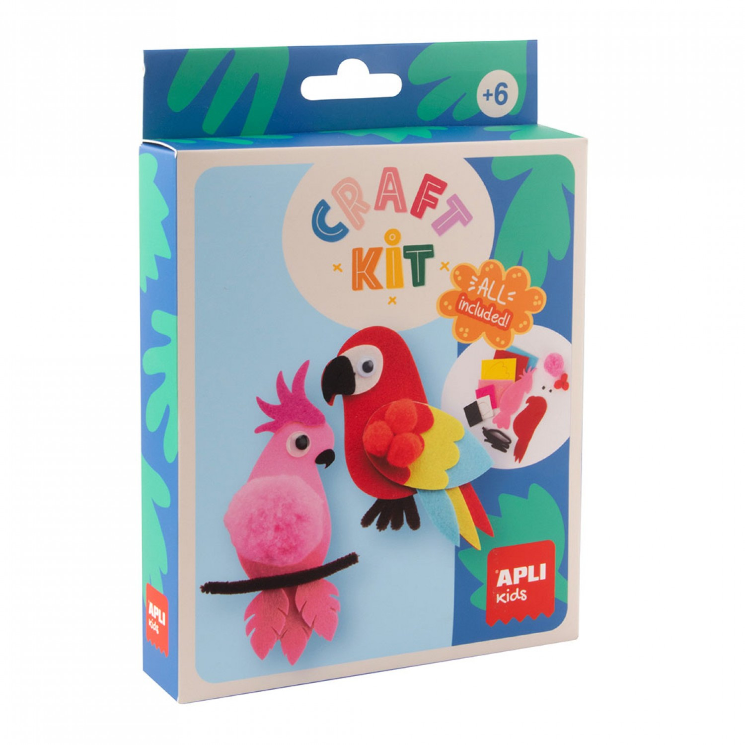 Apli Kids Craft Kit Felt Parrots 3D (Κιτ Χειροτεχνίας)