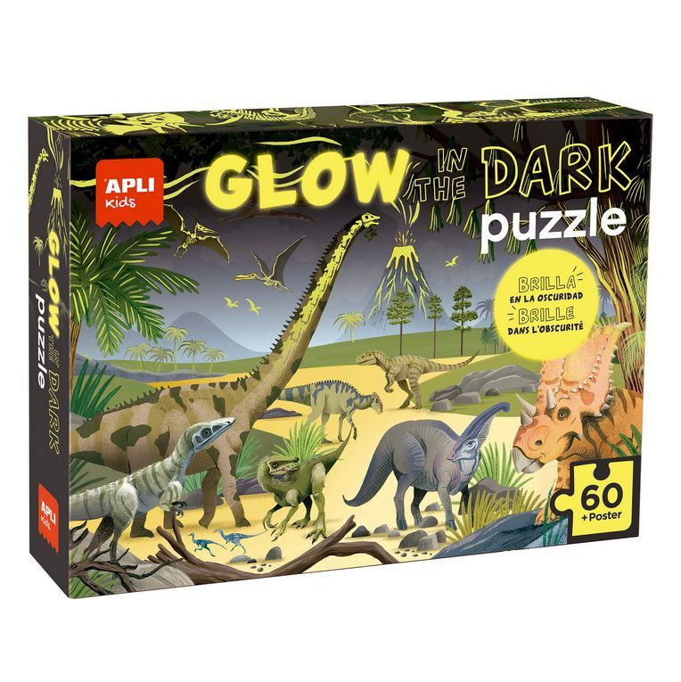 Apli Kids Puzzle (Glow in the Dark: Dinosaurs)