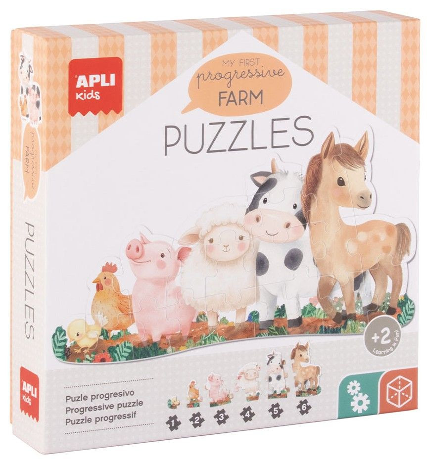 Apli Kids Προοδευτικό Puzzle Ζήστε το αγρόκτημα (6 σε 1)