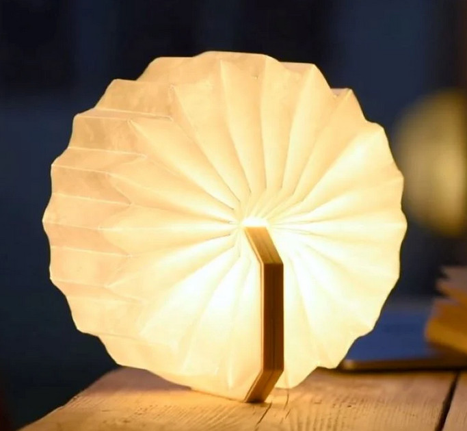 Gingko Accordion Lamp Walnut (Ξύλινο Φωτιστικό LED)