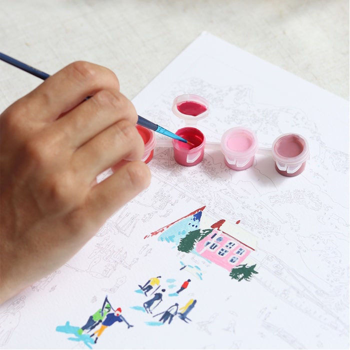 La Petite Epicerie Σετ Ζωγραφικής ''Petit Pinceau'' Skiing Among Mountains