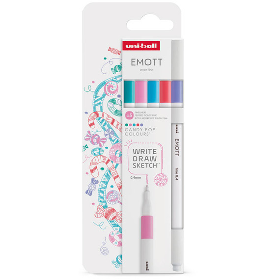 Uni-Ball Emott Μαρκαδόροι Candy Pop Colours (Σετ 5 τμχ.)