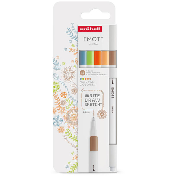 Uni-Ball Emott Μαρκαδόροι Natural Colours (Σετ 5 τμχ.)