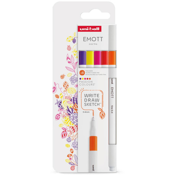 Uni-Ball Emott Μαρκαδόροι Passion Colours (Σετ 5 τμχ.)