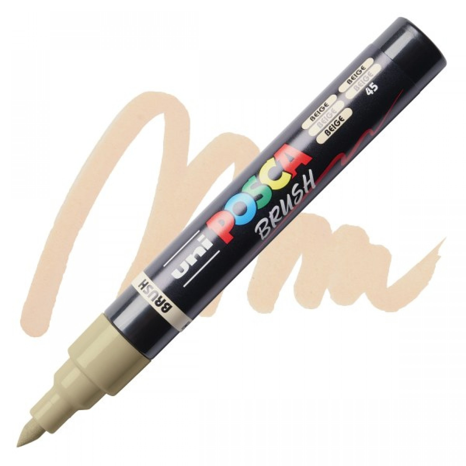 Uni Posca(Uni-Ball) Ανεξίτηλος Μαρκαδόρος Brush PC-5BR 1.0-4.0mm (Beige)