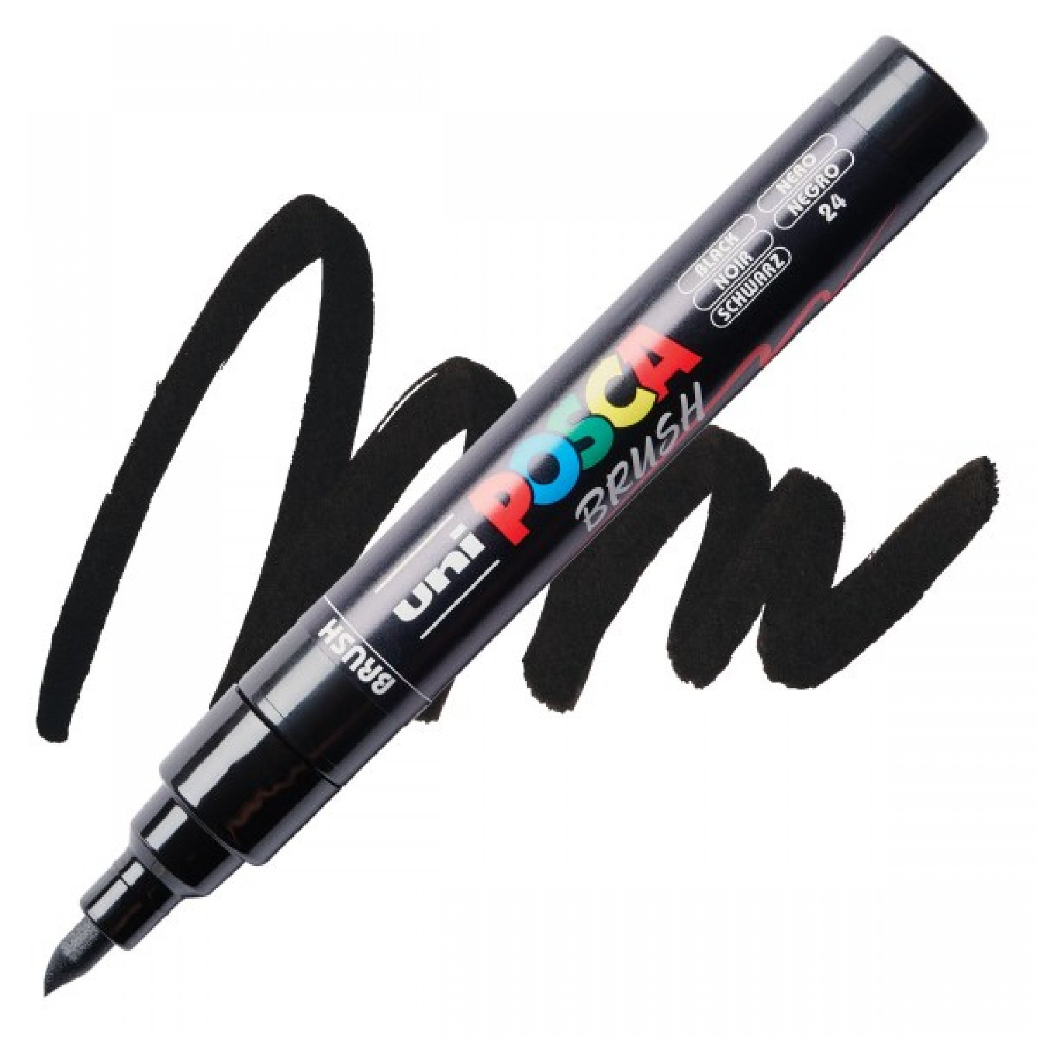 Uni Posca(Uni-Ball) Ανεξίτηλος Μαρκαδόρος Brush PC-5BR 1.0-4.0mm (Black)