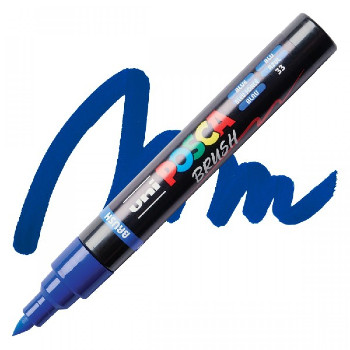 Uni Posca(Uni-Ball) Ανεξίτηλος Μαρκαδόρος Brush PC-5BR 1.0-4.0mm (Blue)