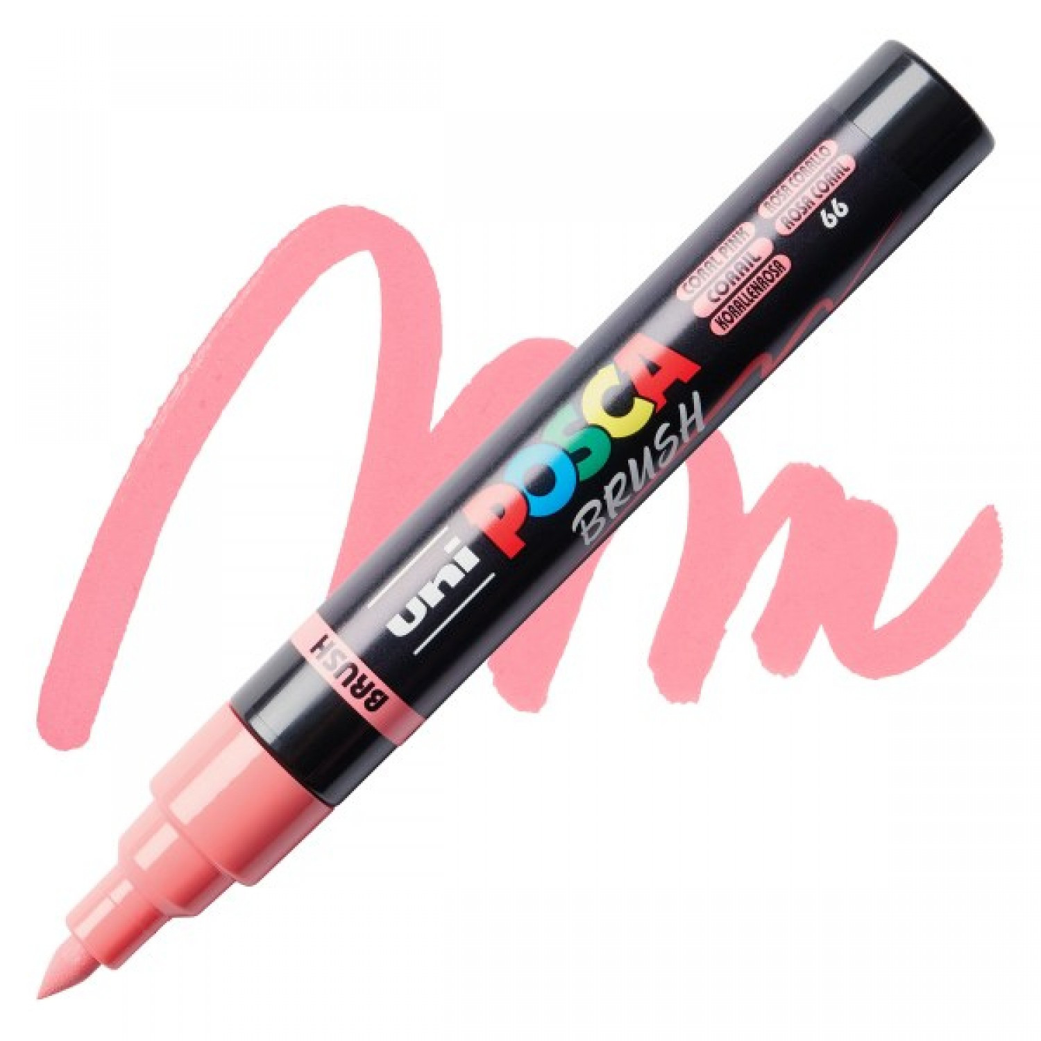 Uni Posca(Uni-Ball) Ανεξίτηλος Μαρκαδόρος Brush PC-5BR 1.0-4.0mm (Coral Pink)