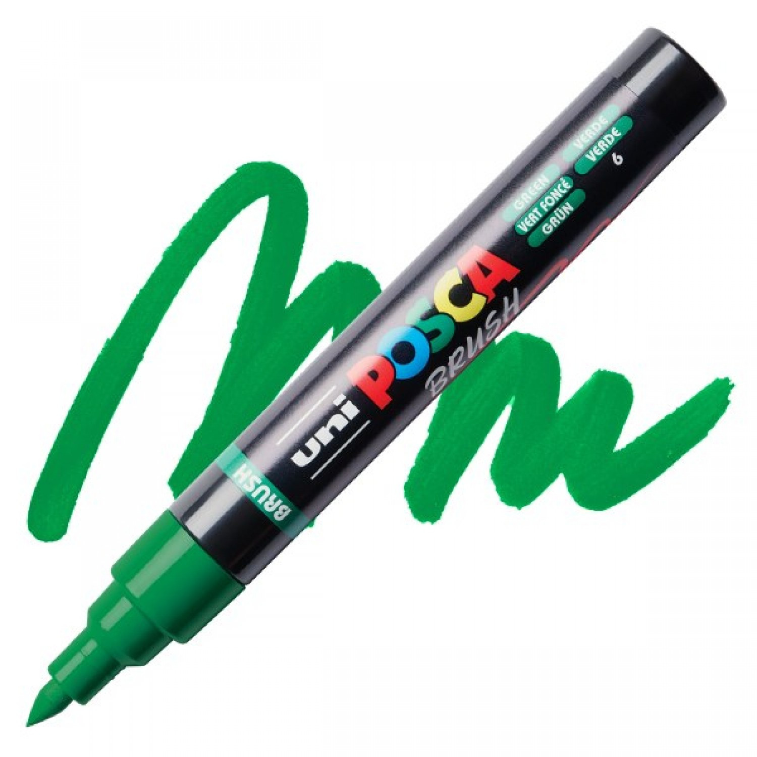 Uni Posca(Uni-Ball) Ανεξίτηλος Μαρκαδόρος Brush PC-5BR 1.0-4.0mm (Green)