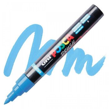 Uni Posca(Uni-Ball) Ανεξίτηλος Μαρκαδόρος Brush PC-5BR 1.0-4.0mm (Light Blue)