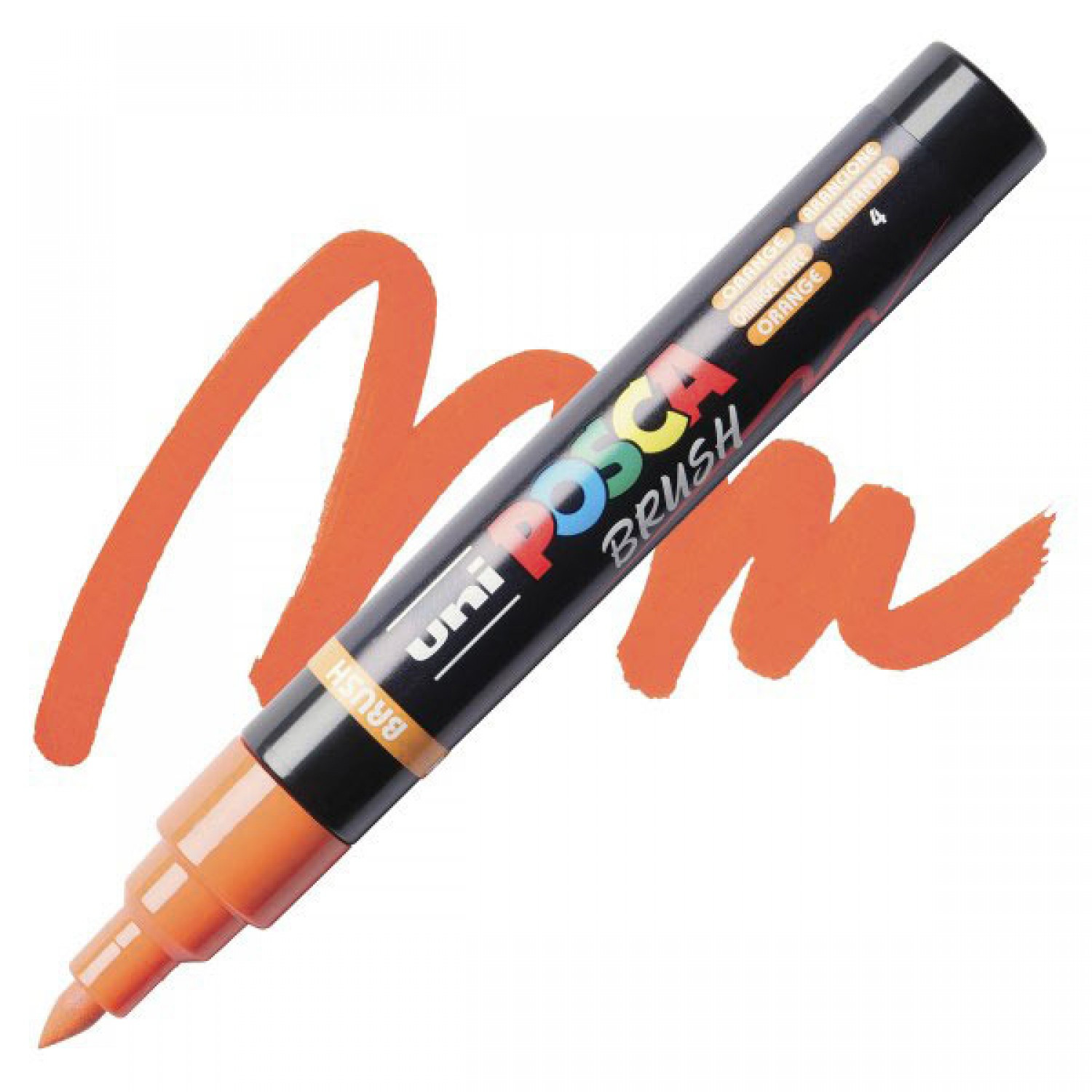 Uni Posca(Uni-Ball) Ανεξίτηλος Μαρκαδόρος Brush PC-5BR 1.0-4.0mm (Orange)