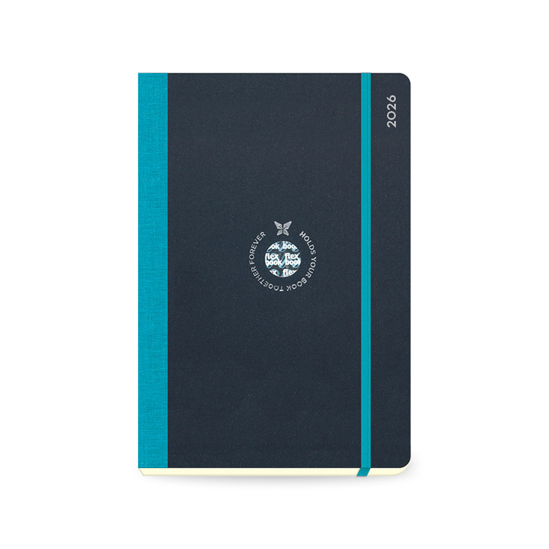 Ημερήσιο Ημερολόγιο 2026 ΗΒ 14x20 Flex Global (Black/Turquoise)