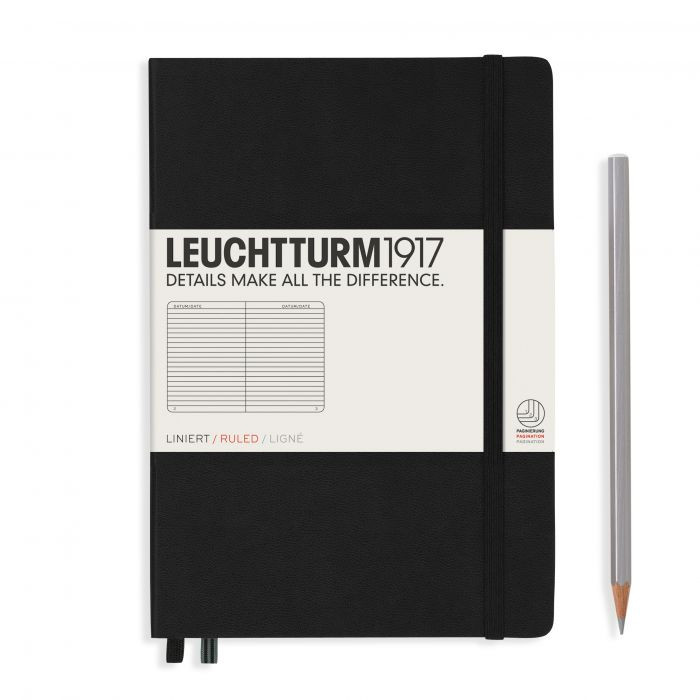 L NOTEBOOK HC A5 MED RULED BLACK 251P