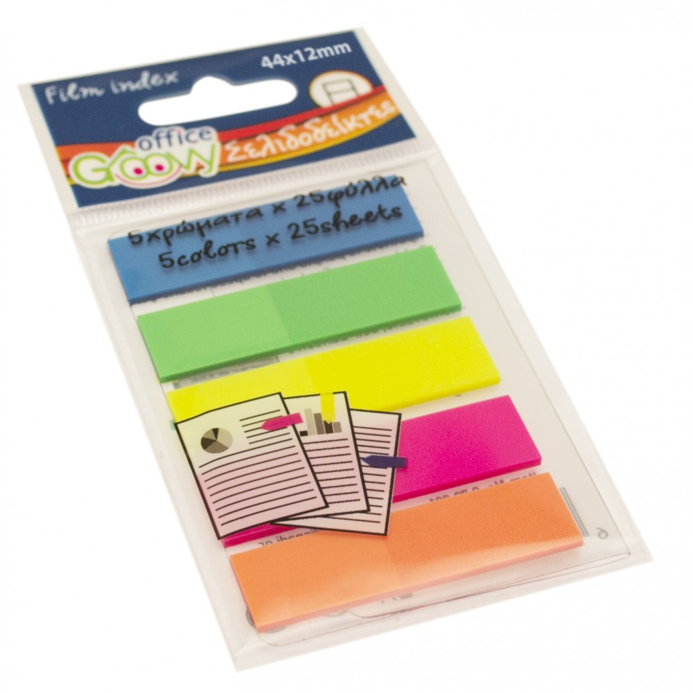 Groovy Σελιδοδείκτες Film Neon 44×12mm (5×25 φύλλα)