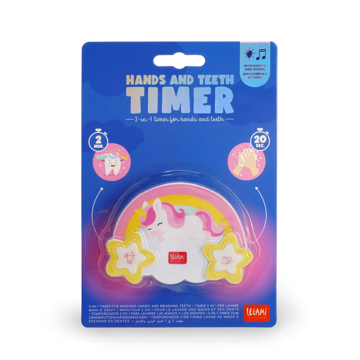 Legami Milano Hands and Teeth Timer Space Χρονόμετρο 2 σε 1 (Unicorn)