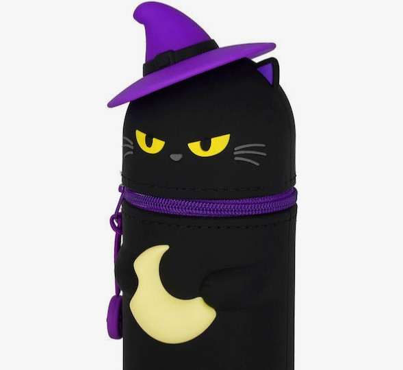 Legami Milano Soft Κασετίνα Σιλικόνης 2 in 1 (Halloween Black Kitty)