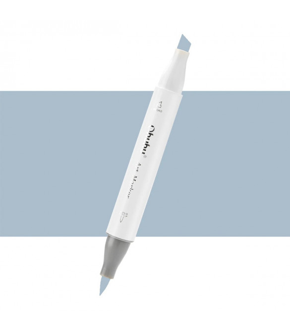 Ohuhu Honolulu Μαρκαδόρος Αλκοόλης Brush & Chisel BG070/GG12 (Pastel Icy Grey)