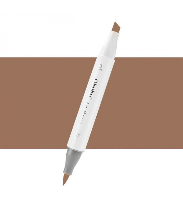 Ohuhu Honolulu Μαρκαδόρος Αλκοόλης Brush & Chisel E310/E413 (Dark Brown)