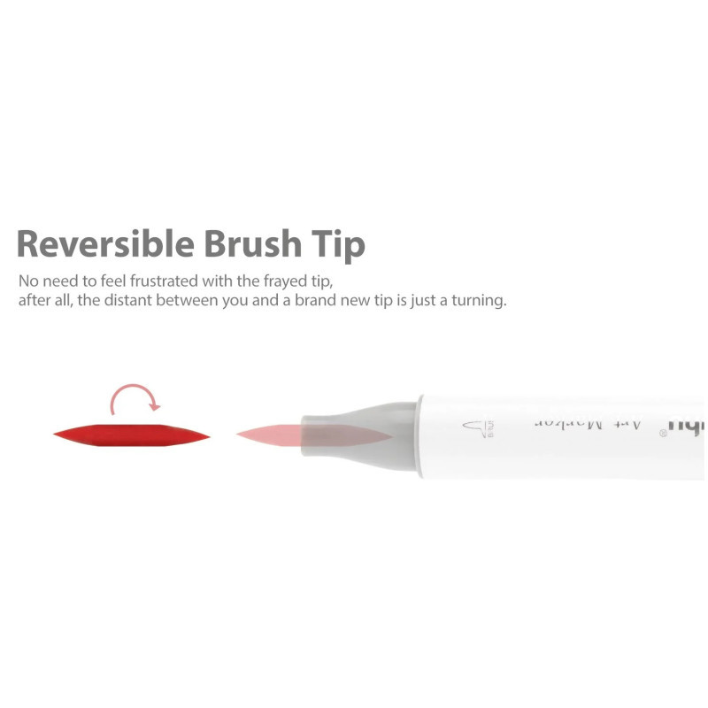 Ohuhu Honolulu Μαρκαδόρος Αλκοόλης Brush & Chisel (Σετ 6 Pastel Tones)