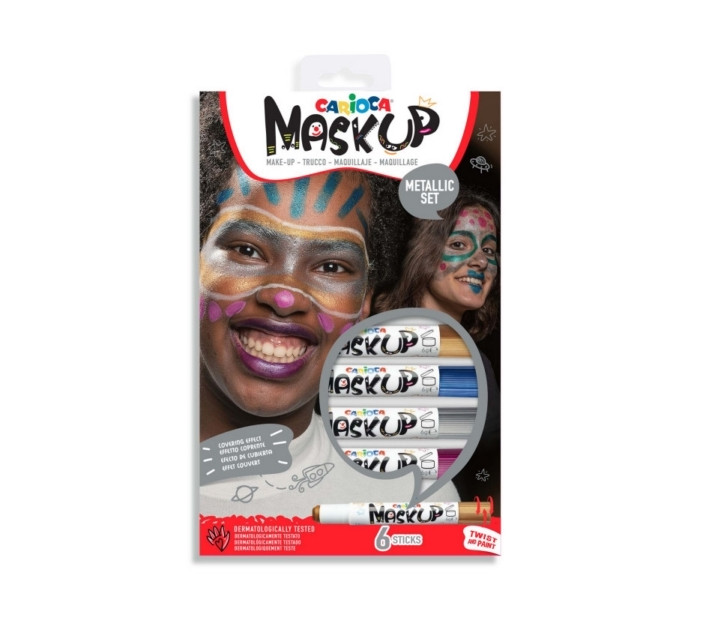 Carioca Mask Up Χρώματα Προσώπου (6 τμχ. Metallic)