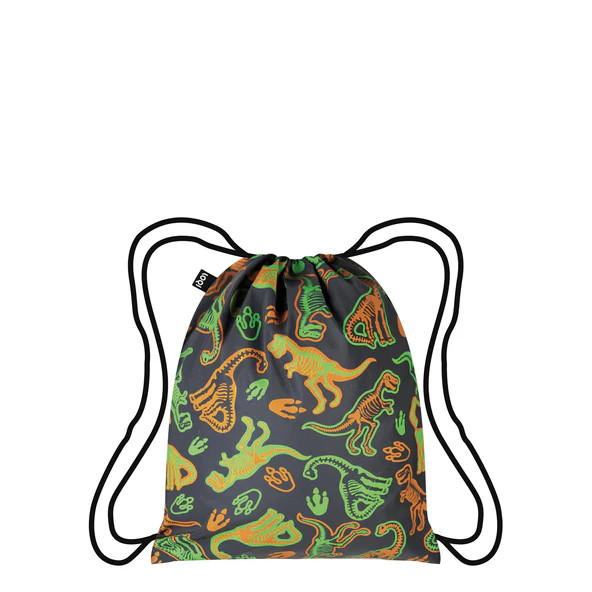 LOQI Backpack Reflective Medium Dinosaur Skeleton