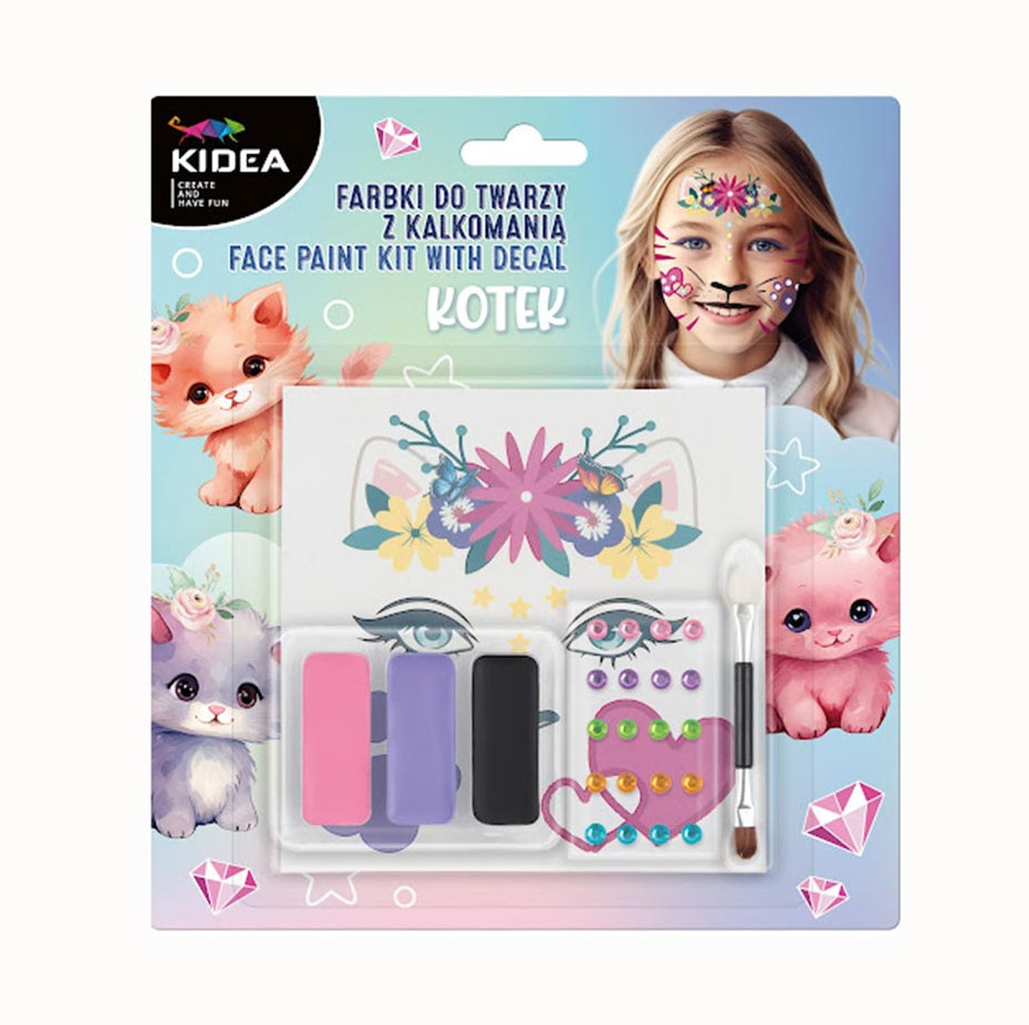 Kidea Σετ Παστίλιες Προσώπου - Kitty (3 χρώματα)