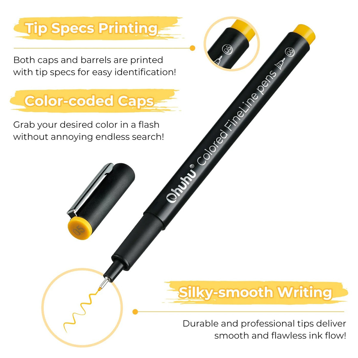 Ohuhu Hana Highway Πενάκια Σχεδίου Fineliner (Σετ 18 Πενάκια Σχεδίου)