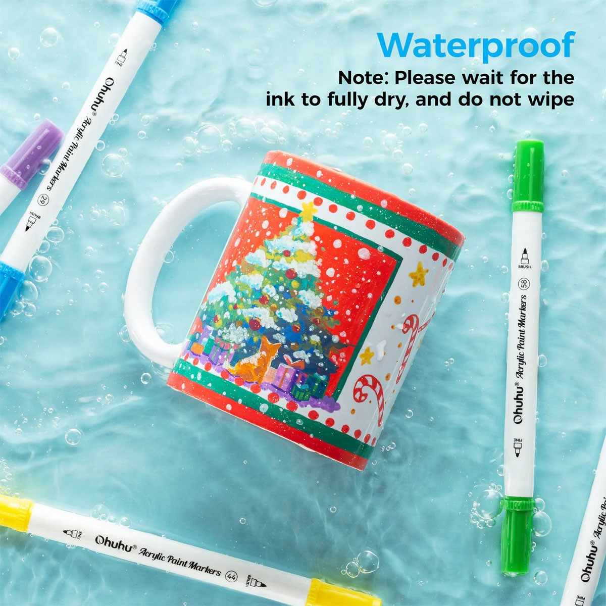 Ohuhu Ακρυλικός Μαρκαδόρος Cotton-core Fine & Dot (Σετ 36 Χρωμάτων)