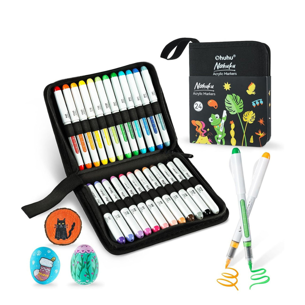 Ohuhu Ακρυλικός Μαρκαδόρος Direct-ink Nahuku (Σετ 48 Χρωμάτων)