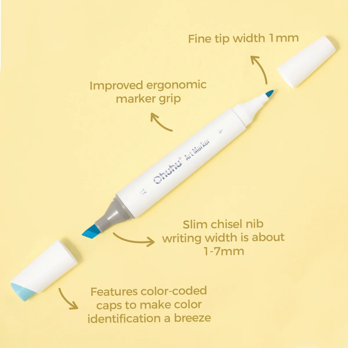 Ohuhu Μαρκαδόρος Αλκοόλης Honolulu Chisel & Fine (Σετ 60 Landscape Tones)