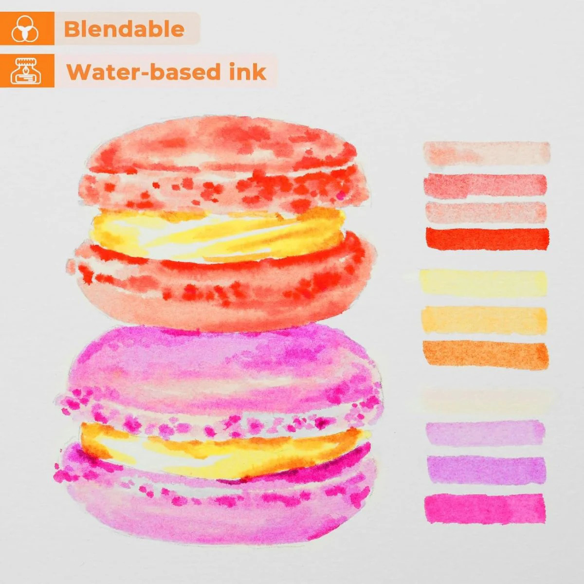 Ohuhu Μαρκαδόρος με Βάση το Νερό Brush & Fineliner (40 Χρωμάτων)