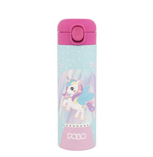 Polo Ανοξείδωτο Παγούρι Θερμός με Καλαμάκι Junior 0,50lt (Unicorn)