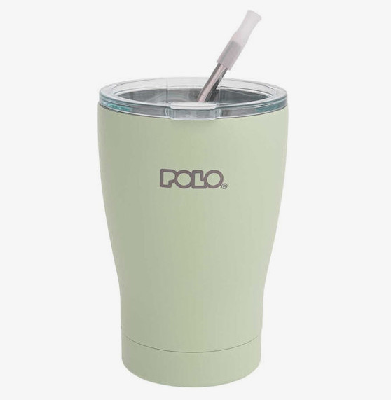 Polo Κούπα Θερμός Ανοξείδωτο με Καλαμάκι 350ml (Μέντα)